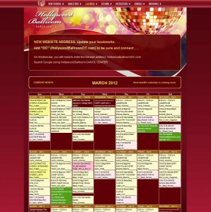 Hollywood Ballroom Dance Center using Ajax Event Calendar