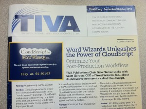 Word Wizards on the front page of TIVA Magazine