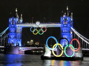 London Bridge decked out for the Onlympics in 2012