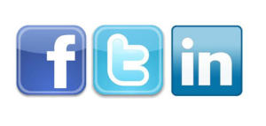 Facebook, Twitter, and LinkedIn logos